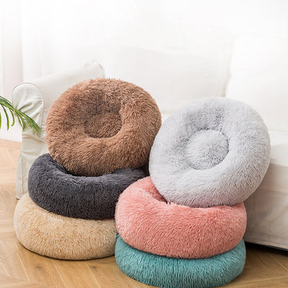 Runder Luxus "Kuschelnest" - kuscheliges Körbchen im Donut-Design