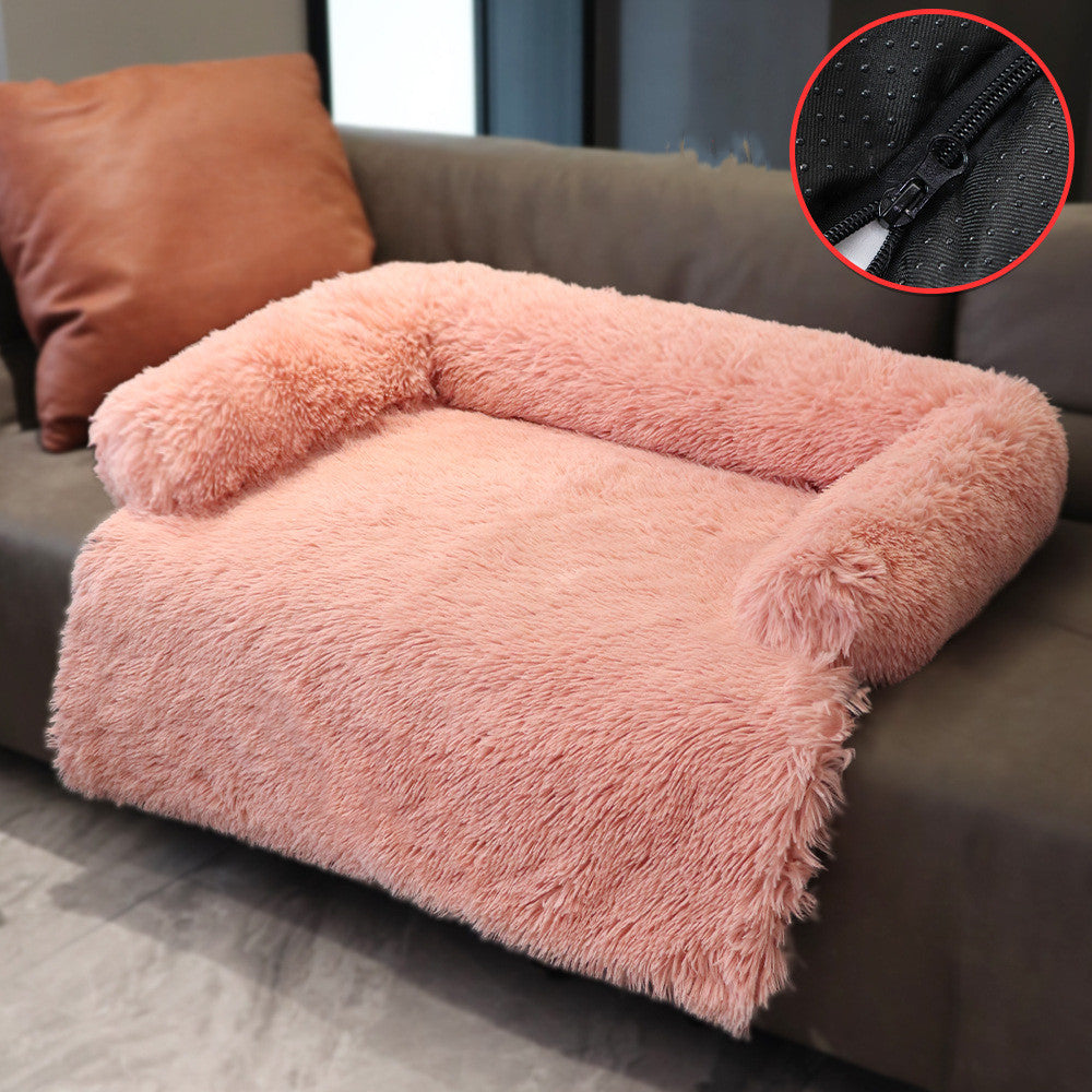 Stilvolle Sofaauflage in Pink mit waschbarem Bezug